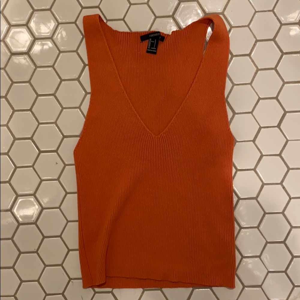 orange forever 21 sweater top